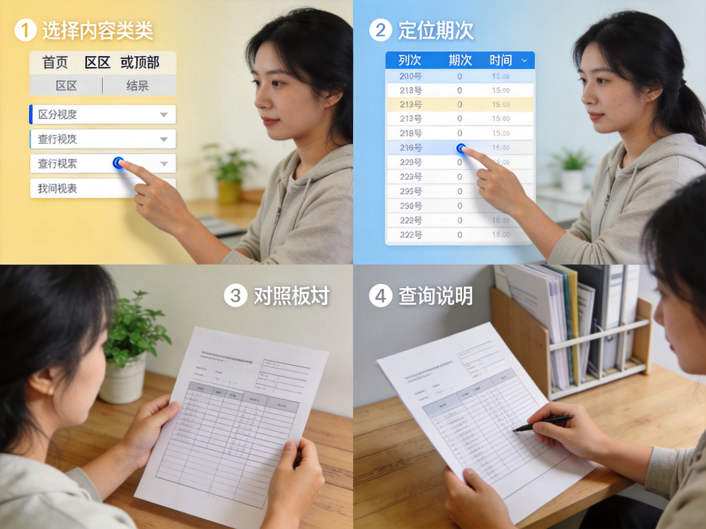 历史资料查询步骤与浏览方式说明的示意